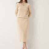 30% Cashmere and 70% Merino Wool High Waist Skirt