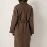 100% Merino Wool Double-Breasted Long Coat