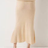 30% Cashmere 70% Merino Wool Knit Fishtail Skirt