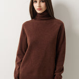 30% Cashmere 70% Merino Wool Seamless Turtleneck Sweater