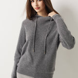 Maglione con cappuccio 30% cashmere 70% lana merino