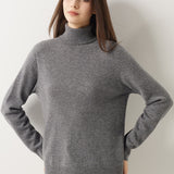 30% Cashmere 70% Merino Wool Seamless Turtleneck Sweater