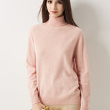 30% Cashmere 70% Merino Wool Seamless Turtleneck Sweater