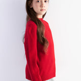 Girls 100% Merino Wool Sweater Fall Winter First-Line Ready to Wear Mock Neck Long Sleeve Seamless Pullover