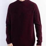 Men's 100% Merino Wool Sweater 2025 Fall Winter First-Line Ready to Wear Mock Neck Long Sleeve Seamless Knit Sweater