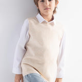 Boy's 100% Merino Wool Sweater Vest 2025 Fall Winter Casual Crewneck Sleeveless Knit Sweater Vest