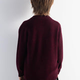 Boy's 100% Merino Wool Sweater 2025 Fall Winter First-Line Ready to Wear V Neck Long Sleeve Seamless Knit Sweater