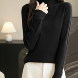 Women's 100% Merino Wool Turtleneck Sweater 2025 Fall Winter Long Sleeve Warm Soft Ribbed Knit Pullover Sweater