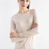 Women's Merino Wool Sweater 2025 Fall Winter Crew Neck Long Sleeve First-Line Ready to Wear Seamless Knit Sweater