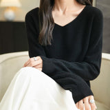 Chanyarn Women's 100% Merino Wool V Neck Sweater 2025 First-Line Ready to Wear Casual Long Sleeve Seamless Knit Sweater