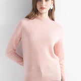 Women's 100% Pure Cashmere Sweater Mock Neck Long Sleeve Warm Leisure 2025 Fall Winter Knit Pullover
