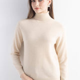 Women's 100% Pure Cashmere Sweater Turtleneck Long Sleeve Warm Soft 2025 Fall Winter Knit Pullover