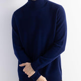 Herren 100% Merino Wollpullover 2025 Herbst Winter Erste Linie Ready to Tragen hoher Nacken Langarmern nahtloser Strickpullover