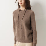 Maglione con cappuccio 30% cashmere 70% lana merino