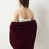 100% Merino Wool Knit Wrap Shawl with Sleeves