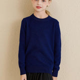 Chanyarn Girls 100% Merino Wool Sweater 2025 Fall Winter Kids Solid Crew Neck Warm Soft Long Sleeve Knit Pullover Jumper
