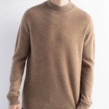 Men's 100% Merino Wool Sweater 2025 Fall Winter First-Line Ready to Wear Mock Neck Long Sleeve Seamless Knit Sweater