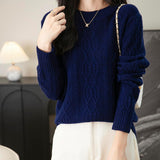 CHanyarn Women's Crew Neck 100% Micchiale in lana merino 2025 inverno casual casual vintage morbida a maniche lunghe a maniche lunghe maglione