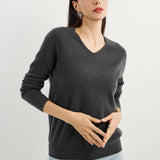 Chanyarn 100% Pure Cashmere Women's Sweater V-Neck Long Sleeve 2025 Fall Winter Warm Soft Knit Pullover