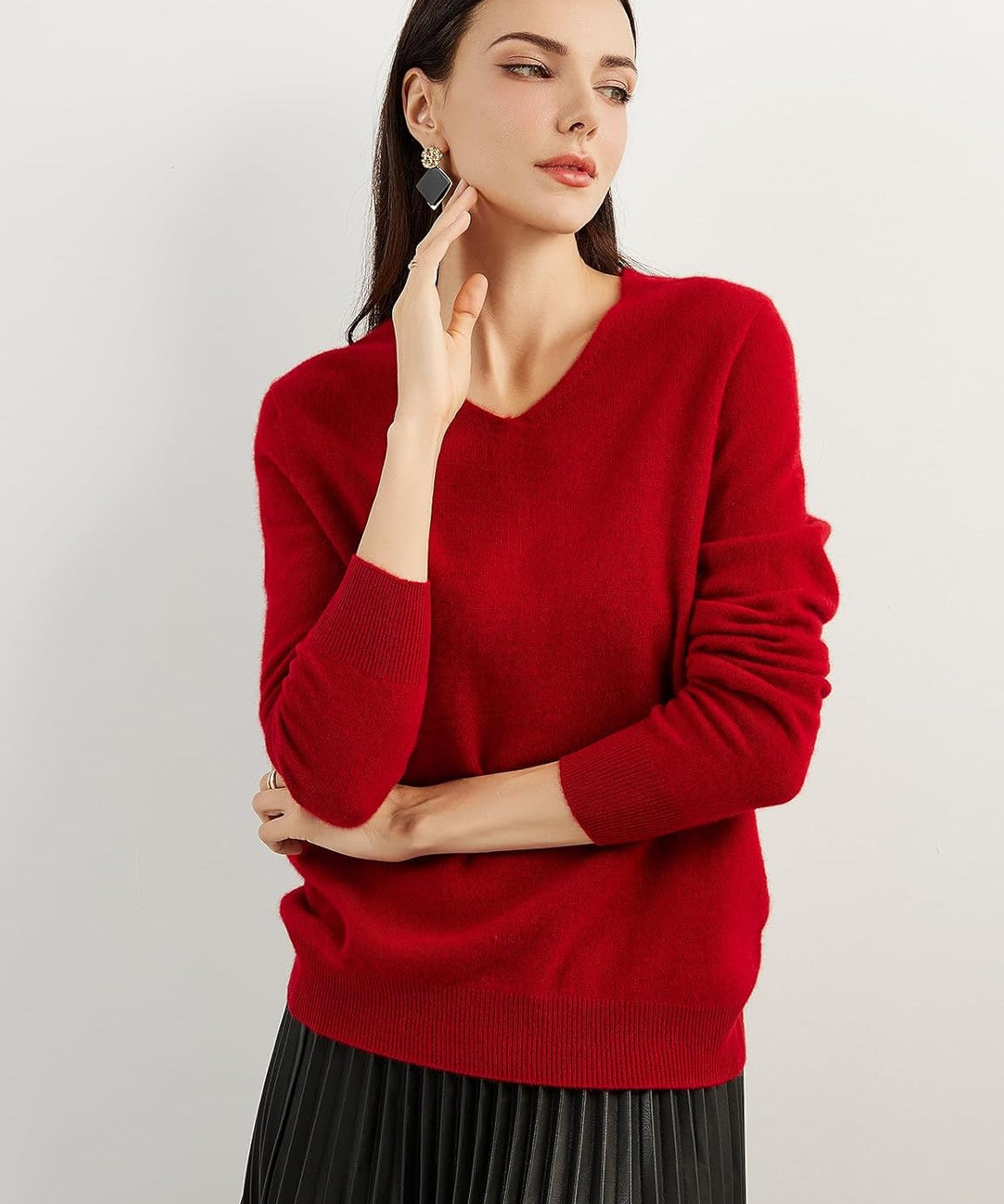 Mongolia Cashmere V-Neck Sweater