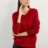 Chanyarn 100% Pure Cashmere Women's Sweater V-Neck Long Sleeve 2025 Fall Winter Warm Soft Knit Pullover