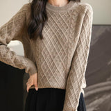 Chanyarn Women's Crew Neck 100% Merino Wool Sweater 2025 Otoño Invierno Clásico Vintage Cable Vintage Cálido de manga larga Sétera de manga larga