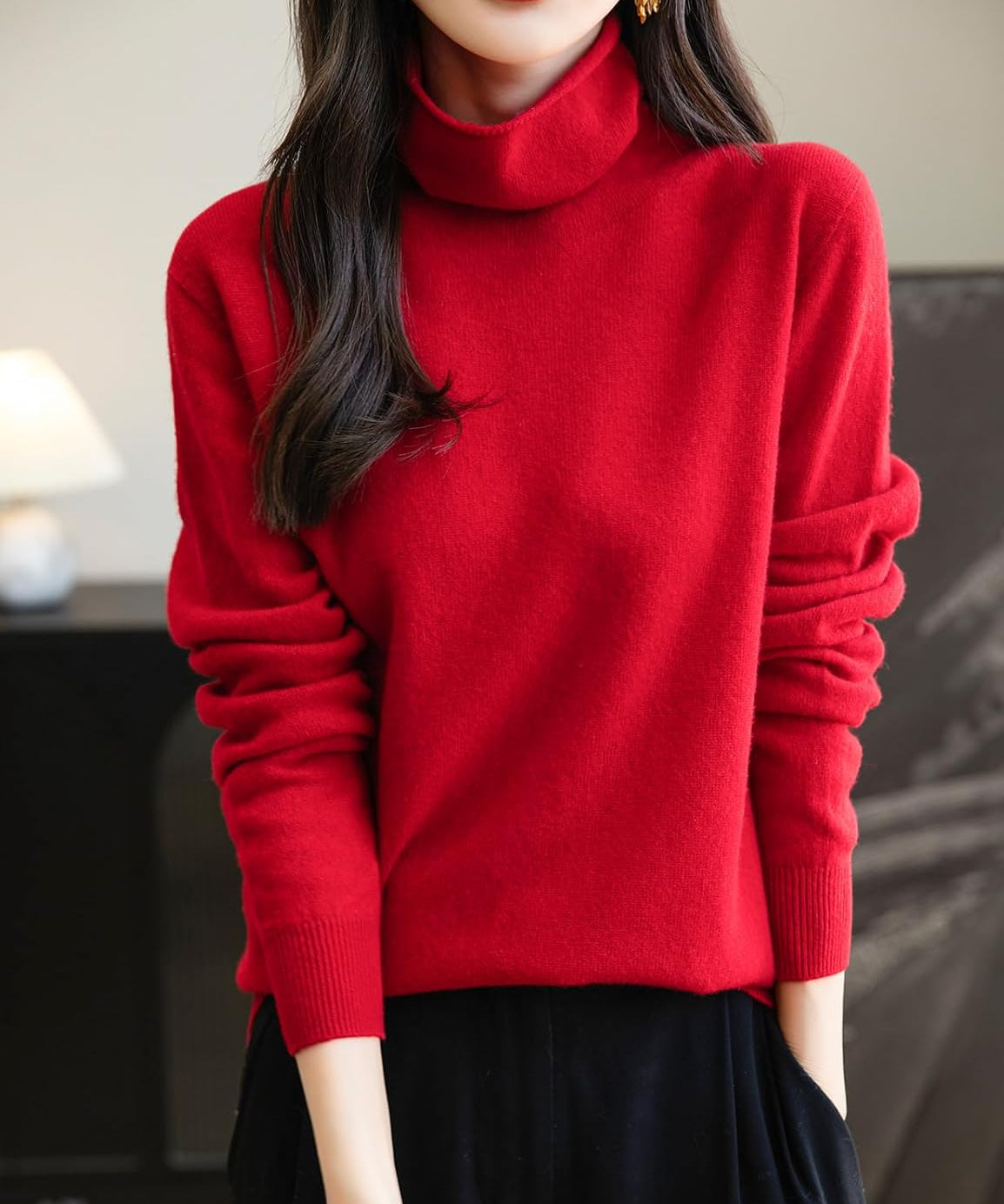 Chanyarn Women's 100% Merino Wool Seamless Sweater Turtleneck First-Line Ready to Wear Long Sleeve Knitted Pullover Tops