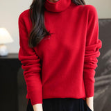 Chanyarn Women's100％メリノウールシームレスセータータートルネックファーストライン長いスリーブニットプルオーバートップを着用する準備ができています
