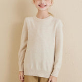Chanyarn Girls 100% Merino Wool Sweater 2025 Fall Winter Kids Solid Crew Neck Warm Soft Long Sleeve Knit Pullover Jumper