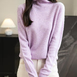 Chanyarn Women's100％メリノウールシームレスセータータートルネックファーストライン長いスリーブニットプルオーバートップを着用する準備ができています