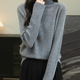 Chanyarn Women's Turtleneck 100% Merino Wool Sweater 2025 Fall Winter Classic Warm Soft Raglan Long Sleeve Knit Sweater