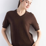 Frauen Merino Wollpullover 2025 Herbst Winter gegen Nacken Kurzarm Erstlinienanschluss bereit zum Tragen nahtloser Strickpullover