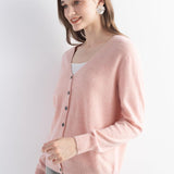 モンゴルのVネックニットカシミアカーディガン