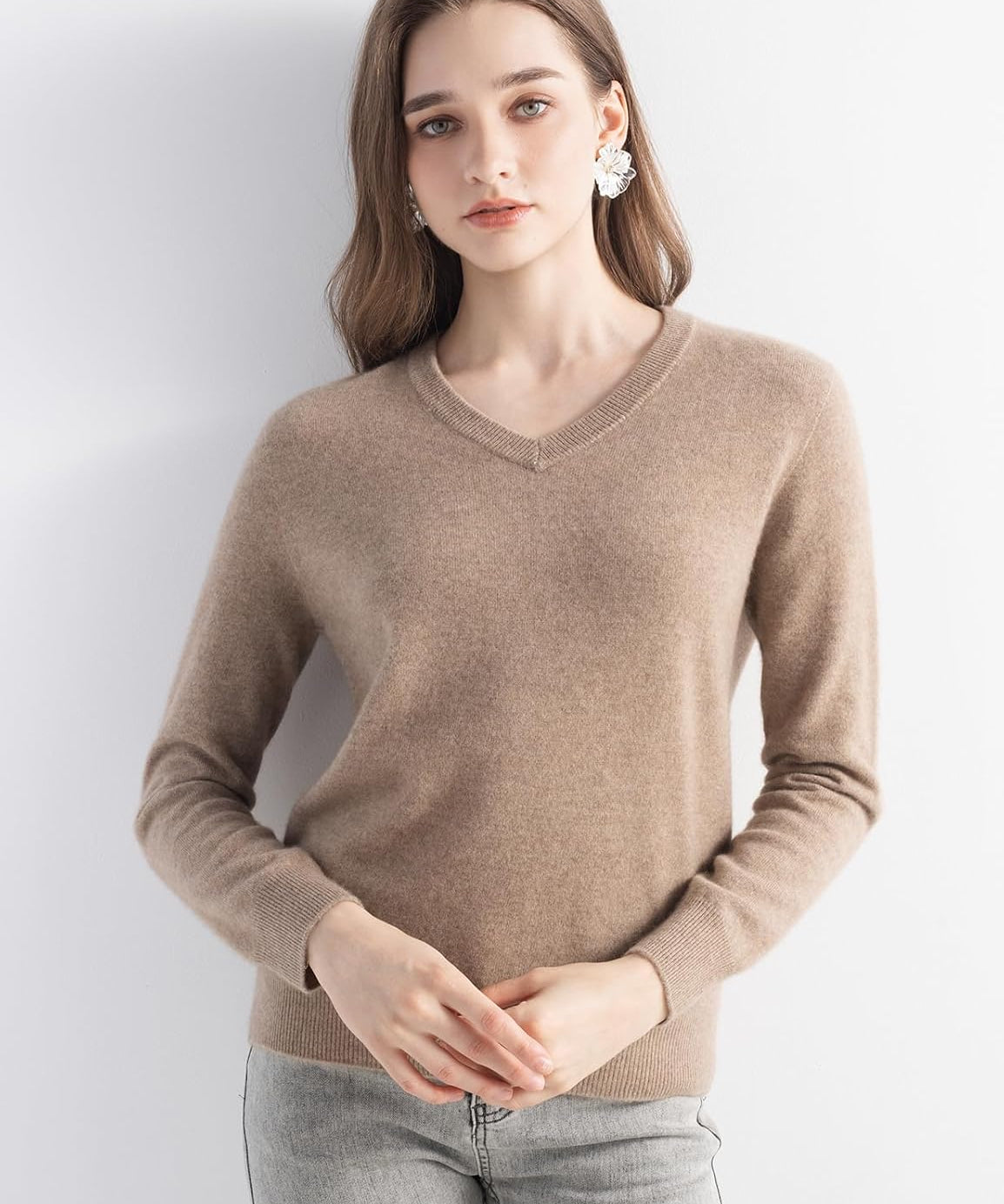 Mongolia Cashmere V-Neck Sweater