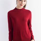 Women's Merino Wool Sweater 2025 Fall Winter Mock Neck Long Sleeve First-Line Ready to Wear Seamless Knit Sweater