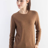 Women's Merino Wool Sweater 2025 Fall Winter Crew Neck Long Sleeve First-Line Ready to Wear Seamless Knit Sweater