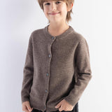 Boys 100% Merino Wool Cardigan Fall Winter First-Line Ready to Wear Crew Neck Long Sleeve Seamless Knit Sweater