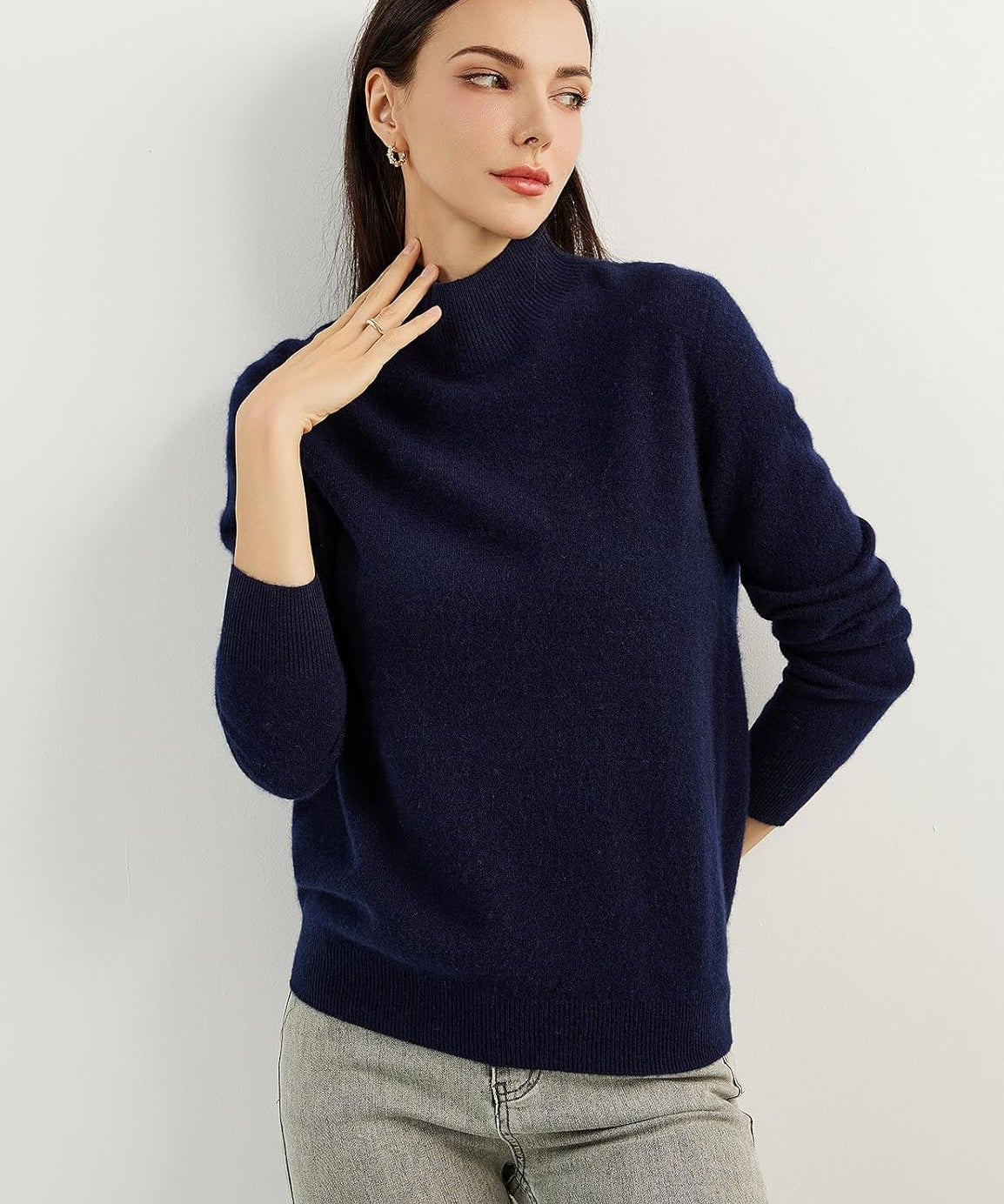 Mongolian Cashmere Mockneck Sweater