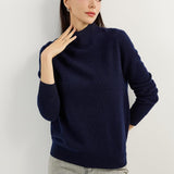 100% Pure Cashmere Women's Sweater Mock Neck Long Sleeve Warm Soft 2025 Fall Winter Knit Pullover