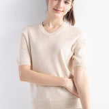 Frauen Merino Wollpullover 2025 Herbst Winter gegen Nacken Kurzarm Erstlinienanschluss bereit zum Tragen nahtloser Strickpullover