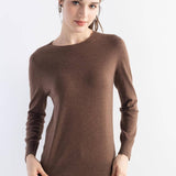 Women's Merino Wool Sweater 2025 Fall Winter Crew Neck Long Sleeve First-Line Ready to Wear Seamless Knit Sweater