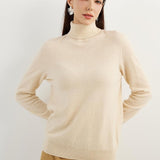 Women's 100% Pure Cashmere Sweater Turtleneck Long Sleeve Warm Soft 2025 Fall Winter Knit Pullover