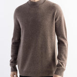 Men's 100% Merino Wool Sweater 2025 Fall Winter First-Line Ready to Wear Mock Neck Long Sleeve Seamless Knit Sweater