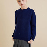Girls Crew Neck 100% Merino Wool Sweater 2025 Fall Winter Kids Warm Soft Long Sleeve Knitted Pullover Sweater