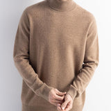 Herren 100% Merino Wollpullover 2025 Herbst Winter Erste Linie Ready to Tragen hoher Nacken Langarmern nahtloser Strickpullover