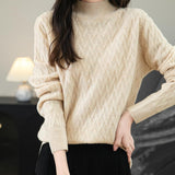 Chanyarn Women's 100% Merino Merino Wool Séter 2025 Otoño Invierno Solid Mock Cuella de manga larga Sweater Jumper