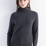 100% Pure Cashmere Women's Sweater Turtleneck Long Sleeve Warm Soft 2025 Fall Winter Knit Pullover