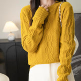 CHanyarn Women's Crew Neck 100% Micchiale in lana merino 2025 inverno casual casual vintage morbida a maniche lunghe a maniche lunghe maglione