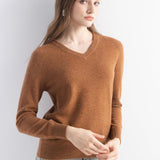 Mongolisk kashmirtröja med v-ringad