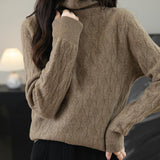 Chanyarn femenino suéter de lana 100% merino 2025 otoño invierno tortuga sólida de manga larga jersey de manga de manga larga